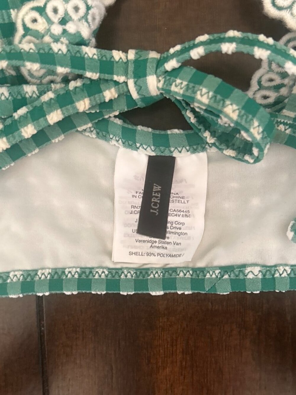J.Crew Green Gingham & Lace Ruffle Bikini Set Size XS Women's Swimwear - Picture 3 of 15